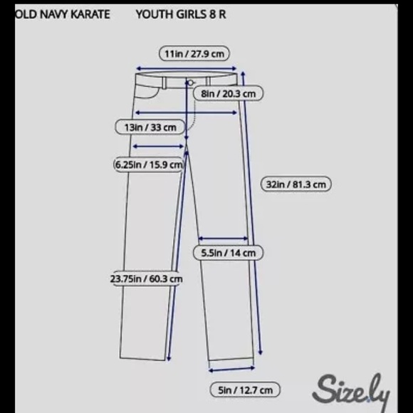 Old Navy Karate Youth Girls 8 Regular Blue Jeans Straight Leg Tapered Ankles - Picture 10 of 11